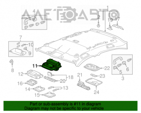 Плафон освещения передний Honda Accord 16-17 без люка, черн
