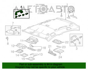 Maner plafon stânga față Honda Accord 13-17 gri.