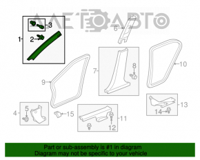 Capacul suportului frontal dreapta superioara Honda Accord 13-17 gri, zgarietura