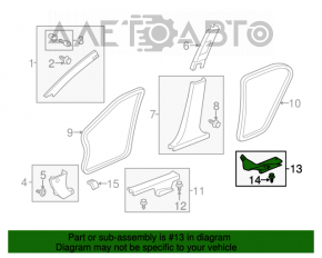 Capacul pragului din spate dreapta pentru Honda Accord 13-17, negru, zgârieturi