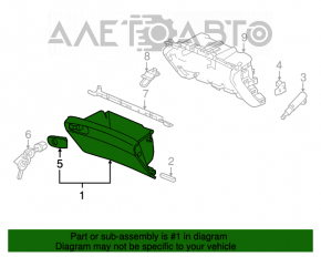 Перчаточный ящик, бардачок Honda Accord 13-17 беж, без замка, царапина