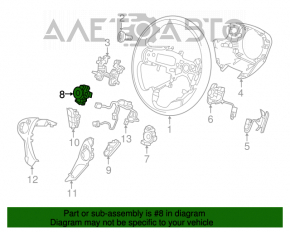 Butoanele de control de pe volanul stâng al Honda Accord 13-17 lucios.