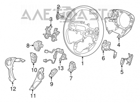 Butonul de control de pe volanul drept al Honda Accord 13-17, monitorizarea benzii.