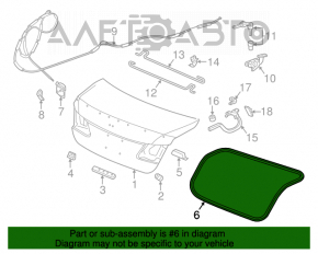Уплотнитель крышки багажника Honda Accord 13-17