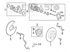 Placă de frână spate dreapta Honda Accord 13-17 280/9mm ruginită.