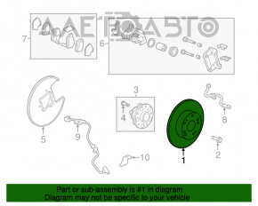 Placă de frână spate dreapta Honda Accord 13-17 280/9mm ruginită.