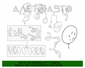 Placă de frână față dreapta Honda Accord 13-17 hibrid 290/25mm