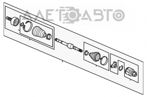 Articolul de transmisie a axului frontal stâng pentru Honda Accord 13-17 hibrid, nu original, cu un manșon de praf pe garnitura interioară, fără clema de fixare.