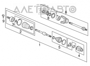 Articolul de transmisie a axului frontal stâng pentru Honda Accord 13-17 hibrid, nu original, cu un manșon de praf pe garnitura interioară, fără clema de fixare.