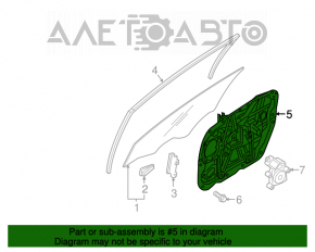 Geam electric panou frontal dreapta Hyundai Sonata 15-19