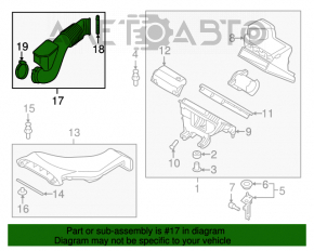 Conductă de aer către colectorul Hyundai Sonata 15-17 2.4