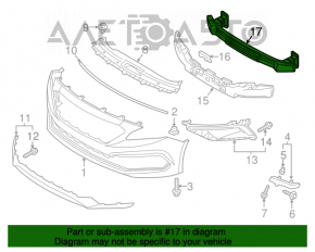 Усилитель переднего бампера Hyundai Sonata 15-19