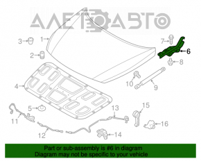 Петля капота правая Hyundai Sonata 15-19