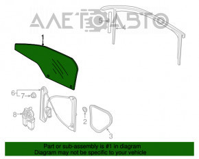 Geam portiera dreapta fata VW Passat b7 12-15 USA colorata