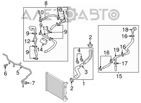 Патрубок охлаждения верхний VW Passat b7 12-15 USA 2.5