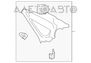 Capac spate dreapta pentru VW Passat b8 16-19 SUA, gri, plastic albicios.