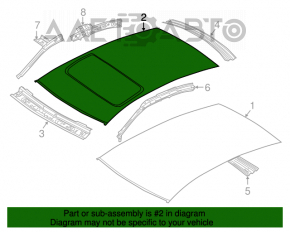 Acoperiș metalic pentru VW Passat b7 12-15 SUA cu trapă, tăiată.