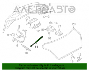 Amortizorul capacului portbagajului VW Passat b8 16-19 SUA