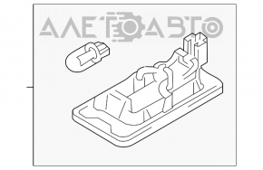 Подсветка номера крышки багажника правая VW Passat b7 12-15 USA LED