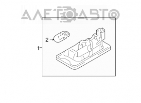 Подсветка номера крышки багажника правая VW Passat b7 12-15 USA LED