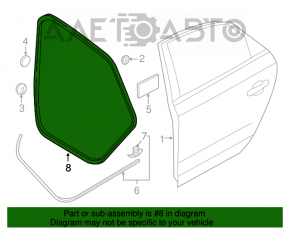 Уплотнитель дверного проема задний левый VW Passat b8 16-19 USA