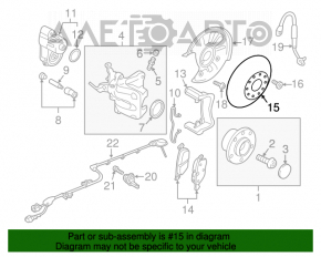 Placă de frână spate dreapta VW Passat b7 12-15 SUA 270/10mm