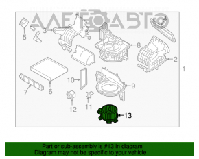 Motorul ventilatorului de încălzire Hyundai Sonata 15-19 are o crăpătură în fixare.