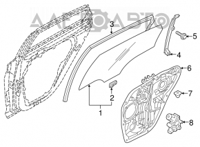 Стекло двери задней правой Hyundai Sonata 15-19 царапины