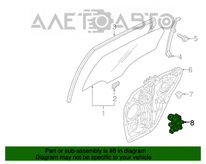 Стеклоподъемник мотор задний левый Hyundai Sonata 15-19