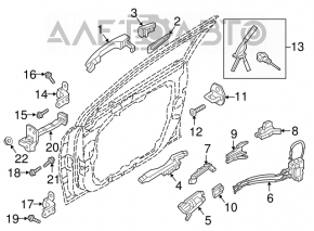 Capacul mânerului exterior dreapta față Hyundai Sonata 15-19 crom