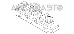 Controlul geamului electric din față, stânga, pentru Hyundai Sonata 15-19, negru, 1 auto.