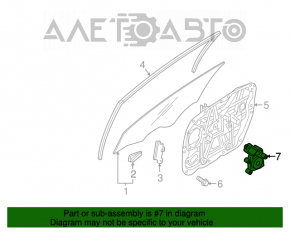 Motor electric pentru ridicarea geamului, partea dreapta fata, Hyundai Sonata 15-19.