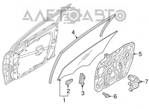 Стекло двери передней левой Hyundai Sonata 15-19 царапины