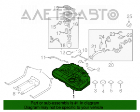 Топливный бак Hyundai Sonata 15-19 2.4