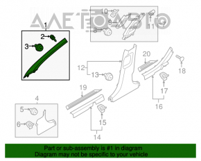 Capacul suportului frontal dreapta superioara Hyundai Sonata 15-17 bej.