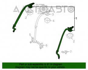 Centura de siguranță din spate dreapta pentru Hyundai Sonata 15-19, culoare neagră.