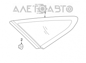 Geam oarbă spate dreapta Hyundai Sonata 16-17 hibrid nou original OEM