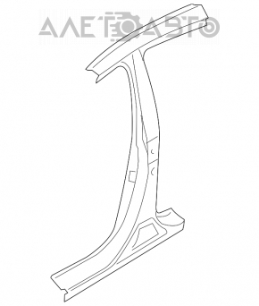Стойка кузова центральная правая Hyundai Sonata 15-19 на кузове, тычки