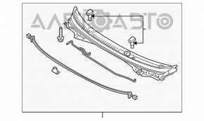 Grila parbrizelor din plastic pentru Hyundai Sonata 15-19 este rupta si prezinta o crapatura.