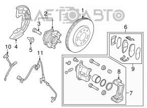 Butuc roată față stânga Hyundai Sonata 15-19 nou OEM original