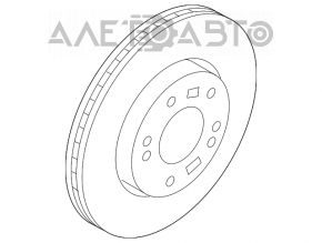 Placă de frână față stânga Hyundai Sonata 15-19 305/24mm ruginită.