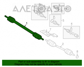 Привод полуось передняя правая Hyundai Sonata 15-19 2.4 порван внутренний пыльник