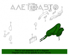 Замок двери задней левой Nissan Rogue 14-20