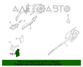 Buclele ușii inferioare din față dreapta Nissan Rogue 14-20