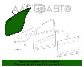 Уплотнитель двери передней правой Nissan Rogue 14-20