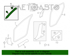 Capacul superioar al amortizorului frontal stânga Nissan Rogue 14-20 gri.