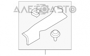 Capac prag interior spate stânga Nissan Rogue 14-20, neagră, zgârieturi.