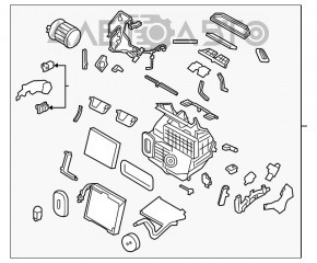 Печка в сборе Nissan Rogue 14-20 климат, черный шестигранник