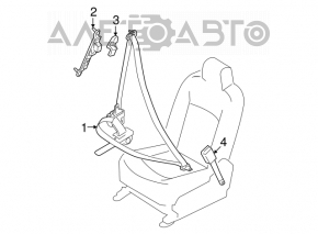 Centura de siguranta sofer Nissan Rogue 14-20 neagra noua originala OEM