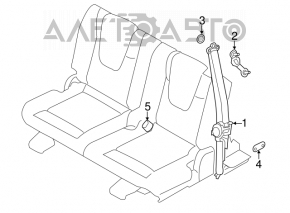 Centură de siguranță cu 3 rânduri, dreapta, Nissan Rogue 14-20, negru.